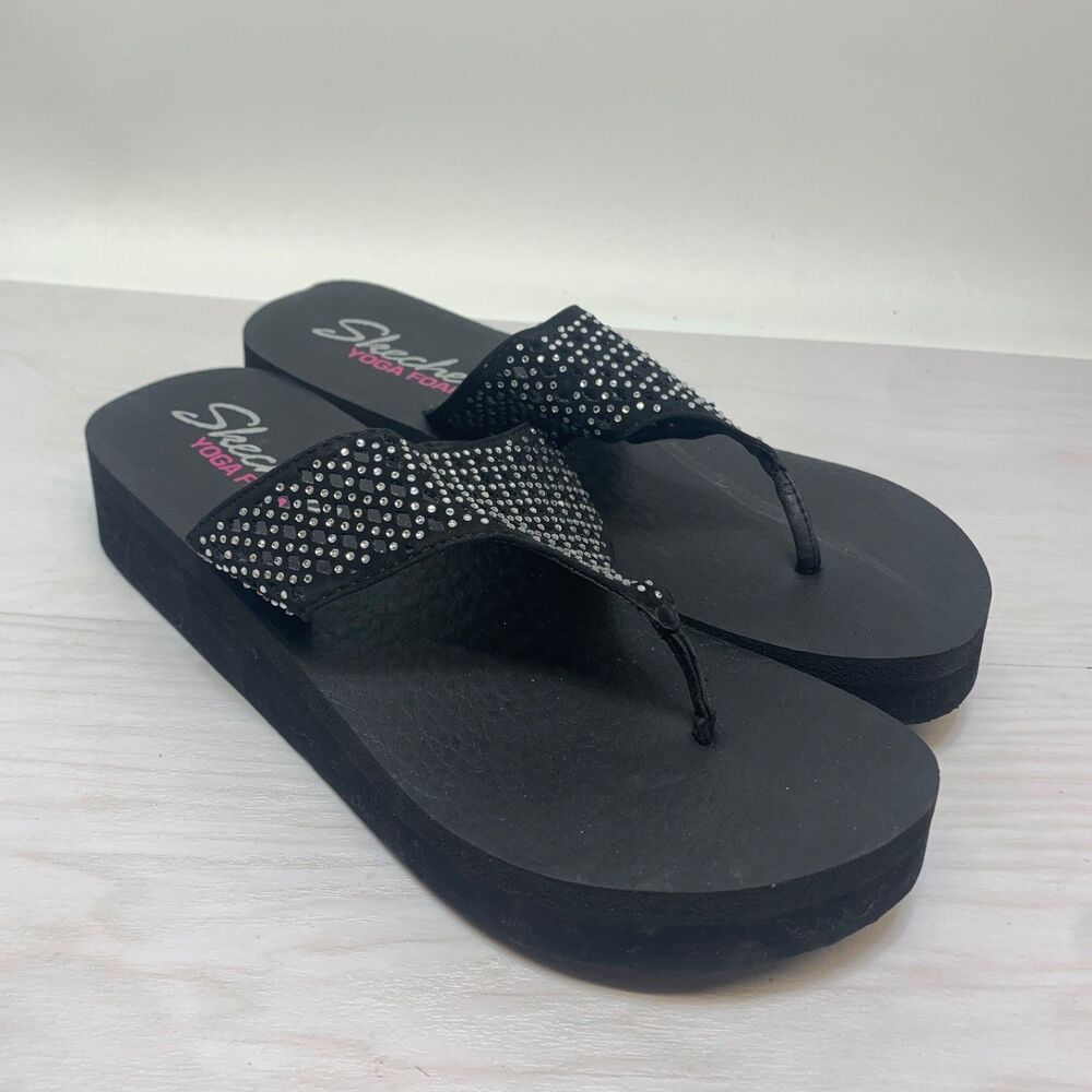 Skechers Size 10 Cali Vinyasa Yoga Foam Flip Flops Sandals Womens Thongs Shoes